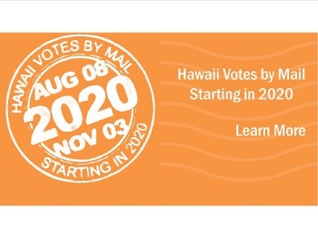 2020 Hawaii Votes By Mail orange postcard