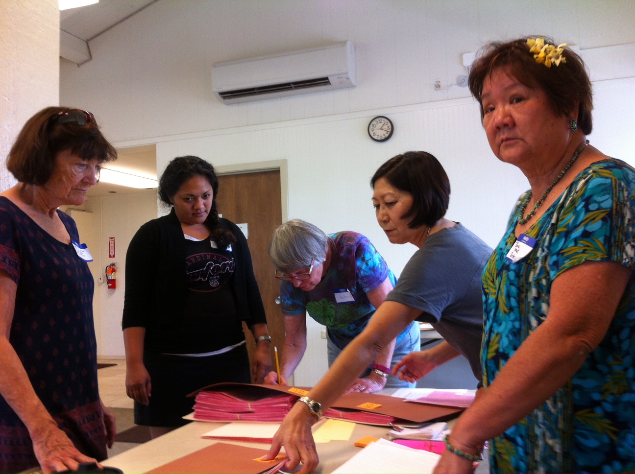LWV Hawaii County Members counting votes in Waikoloa