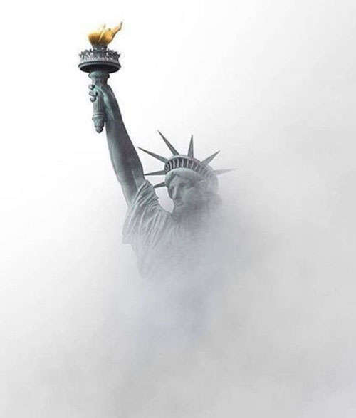 Statue of Libert in Fog