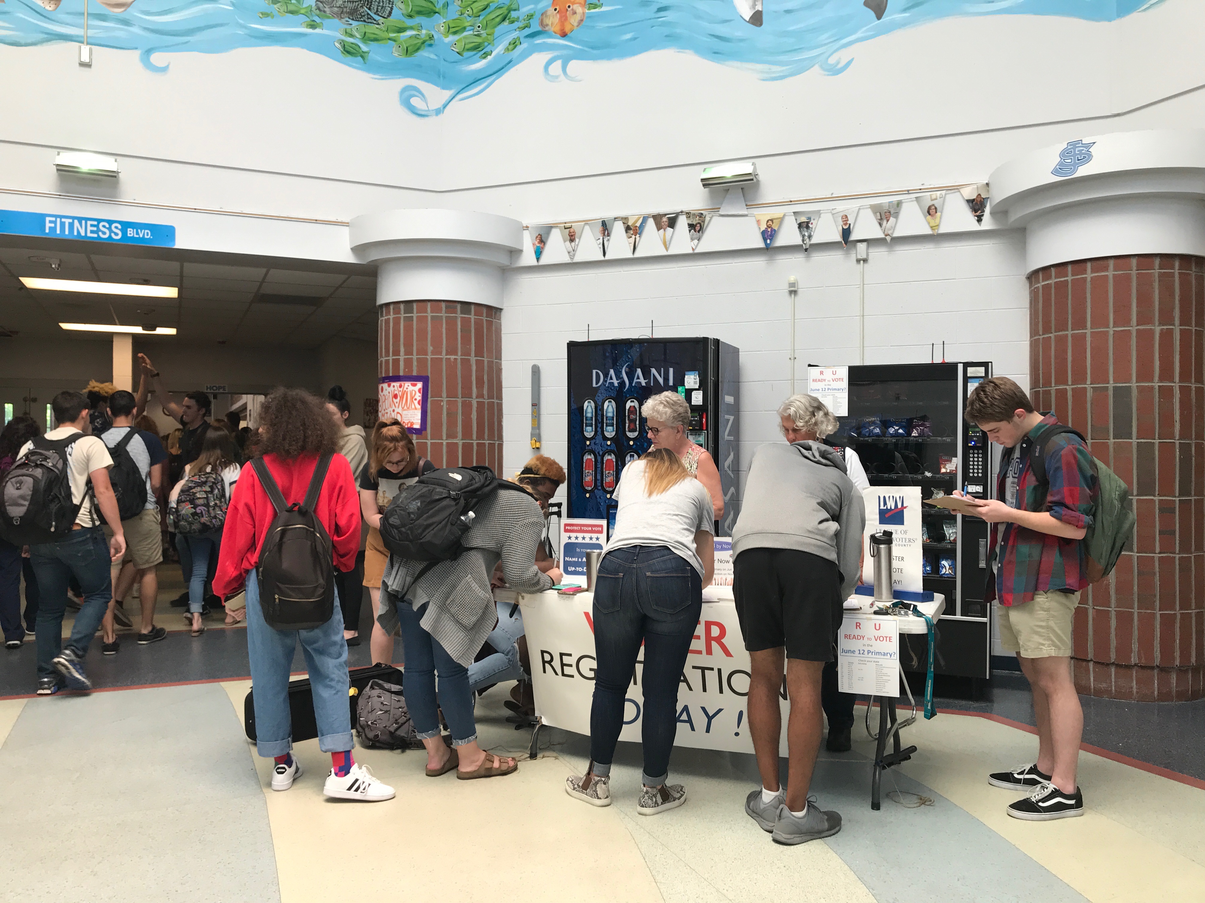 Registering Students at St James High School, May 2018