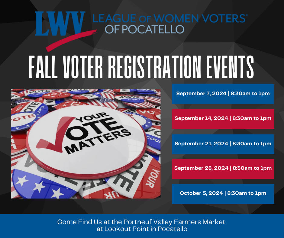 League of Women Voters of Pocatello 2024 voter registration