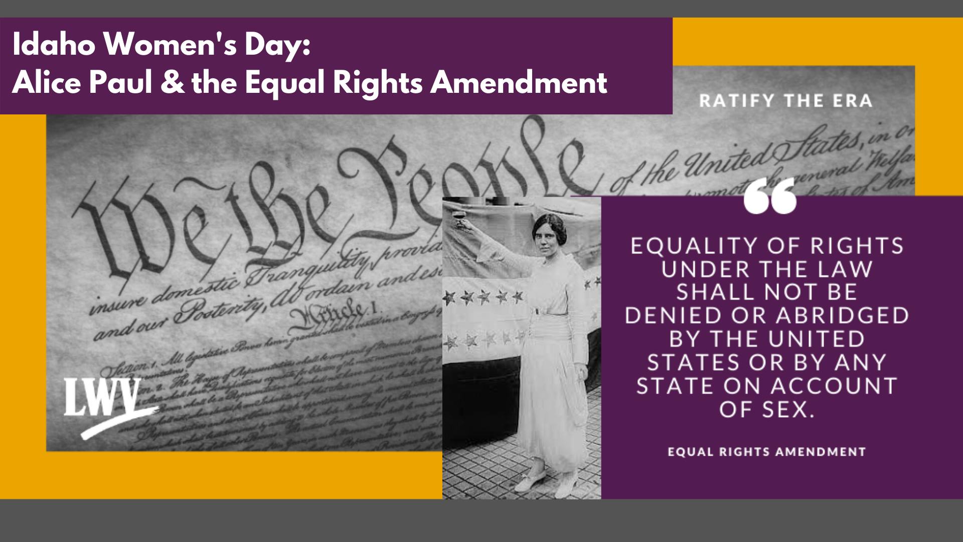 Idaho Women's Day: Alice Paul & the Equal Rights Amendment