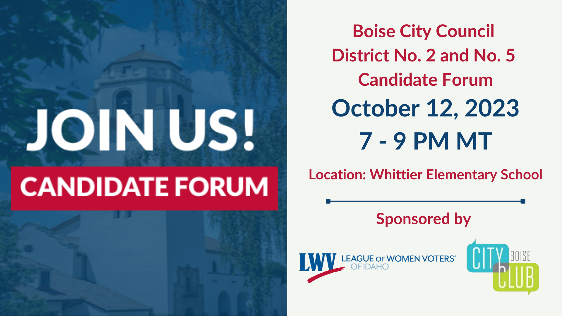 Boise City Council Candidate Forum 2023