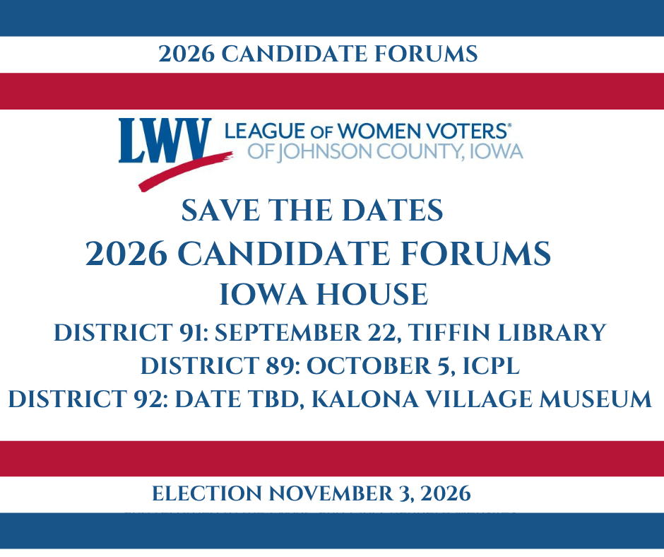 candidate forums  Iowa House Districts   election November 2026