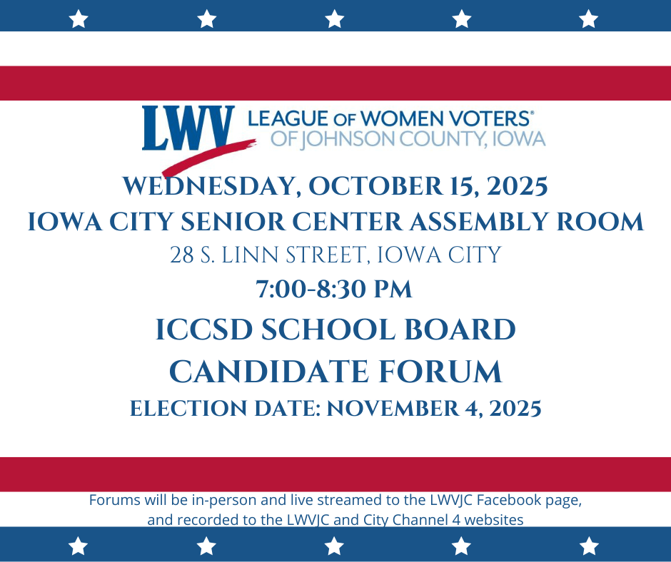 ICCSD School Board   Candidate Forum
