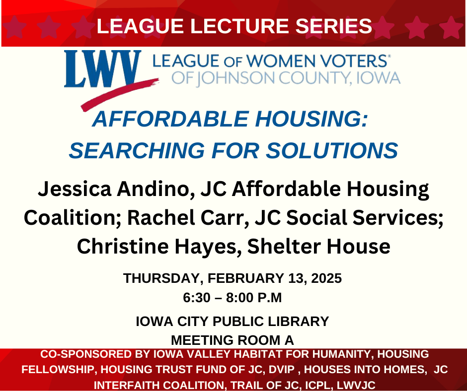 League Lecture Series, Affordable Housing