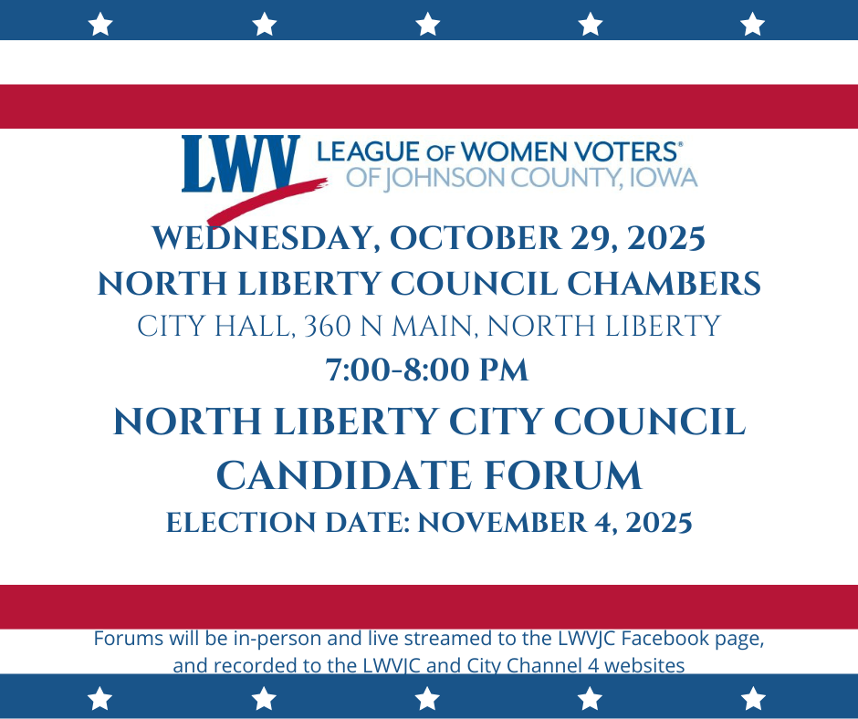 North Liberty Council, Candidate Forum