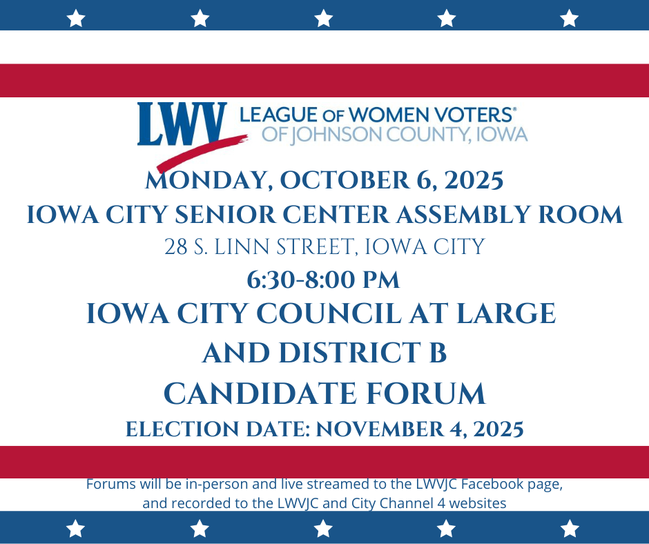 Iowa City Council Candidate Forum Iowa City Council Candidate Forum