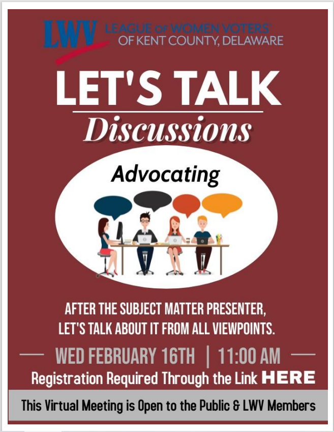 Let's Talk discussion on 2/16 at 10am