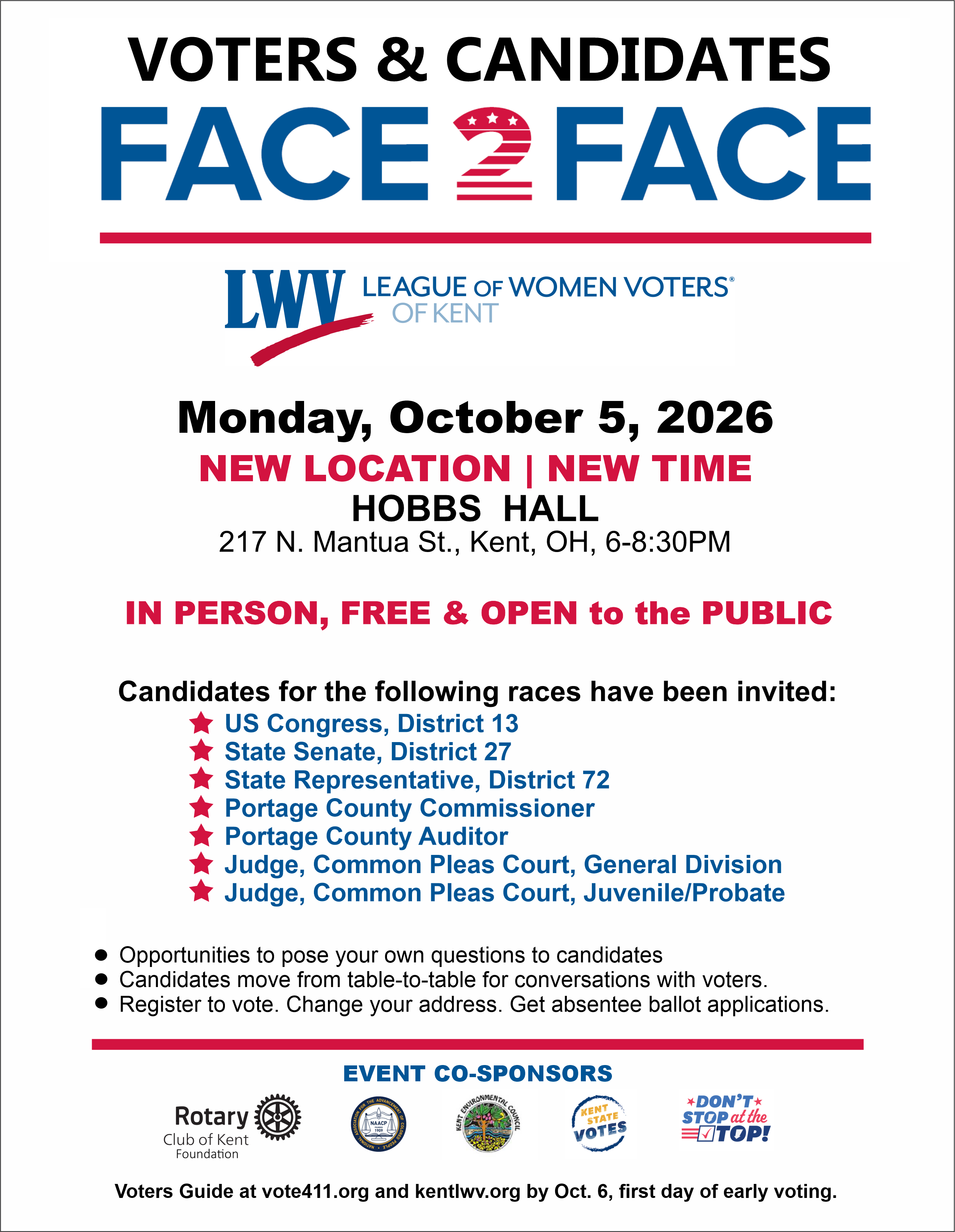OCt 5 2026 Candidate Forum