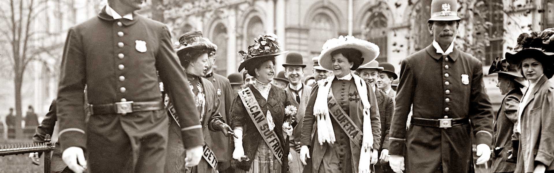 Suffragettes march for the vote