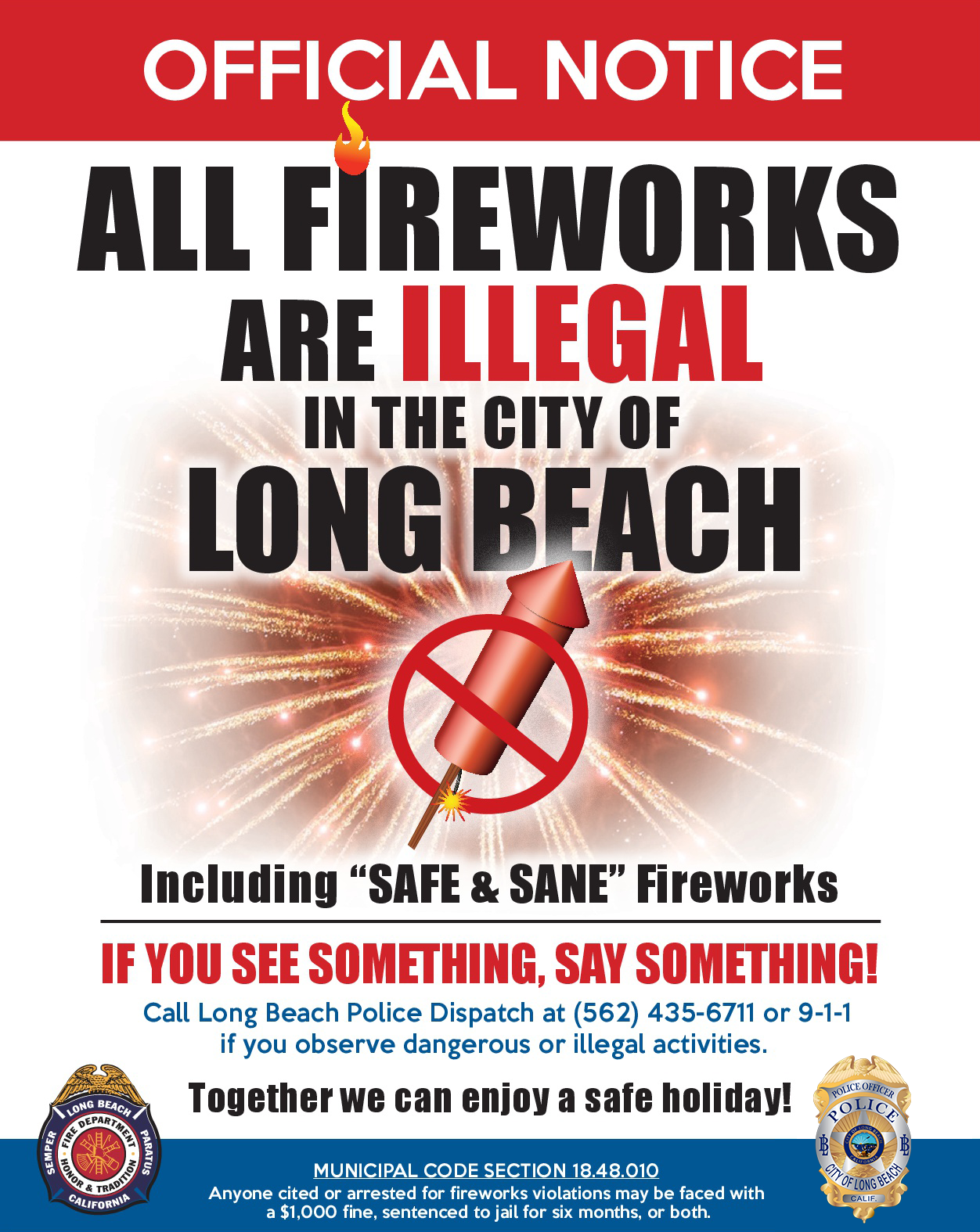 Fireworks illegal in LBC