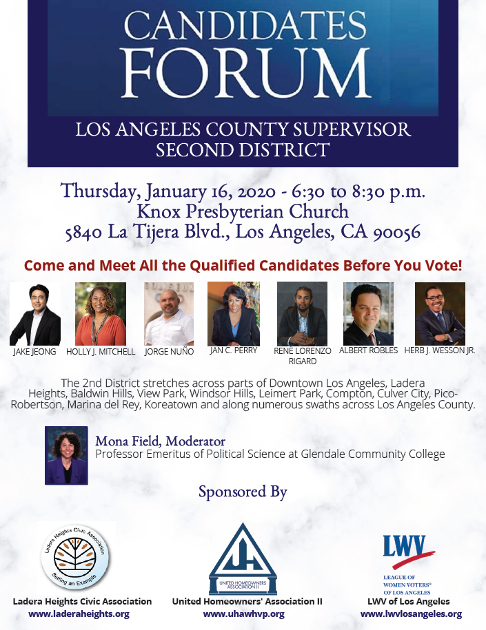 Candidate forum flyer - County Supervisor, 2nd District 