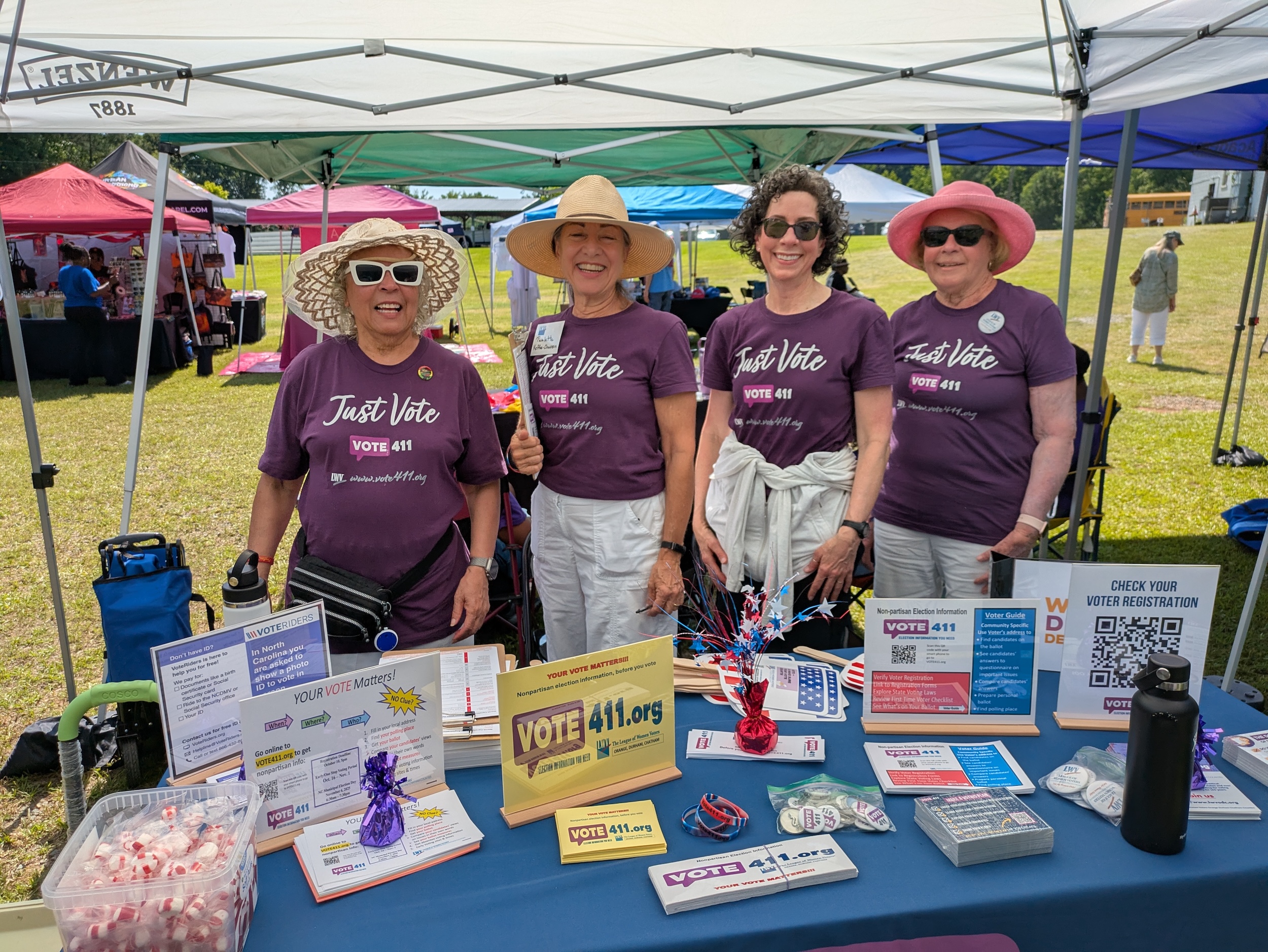LWVODC volunteers at Juneteenth 2025 at Chatham County fairgrounds