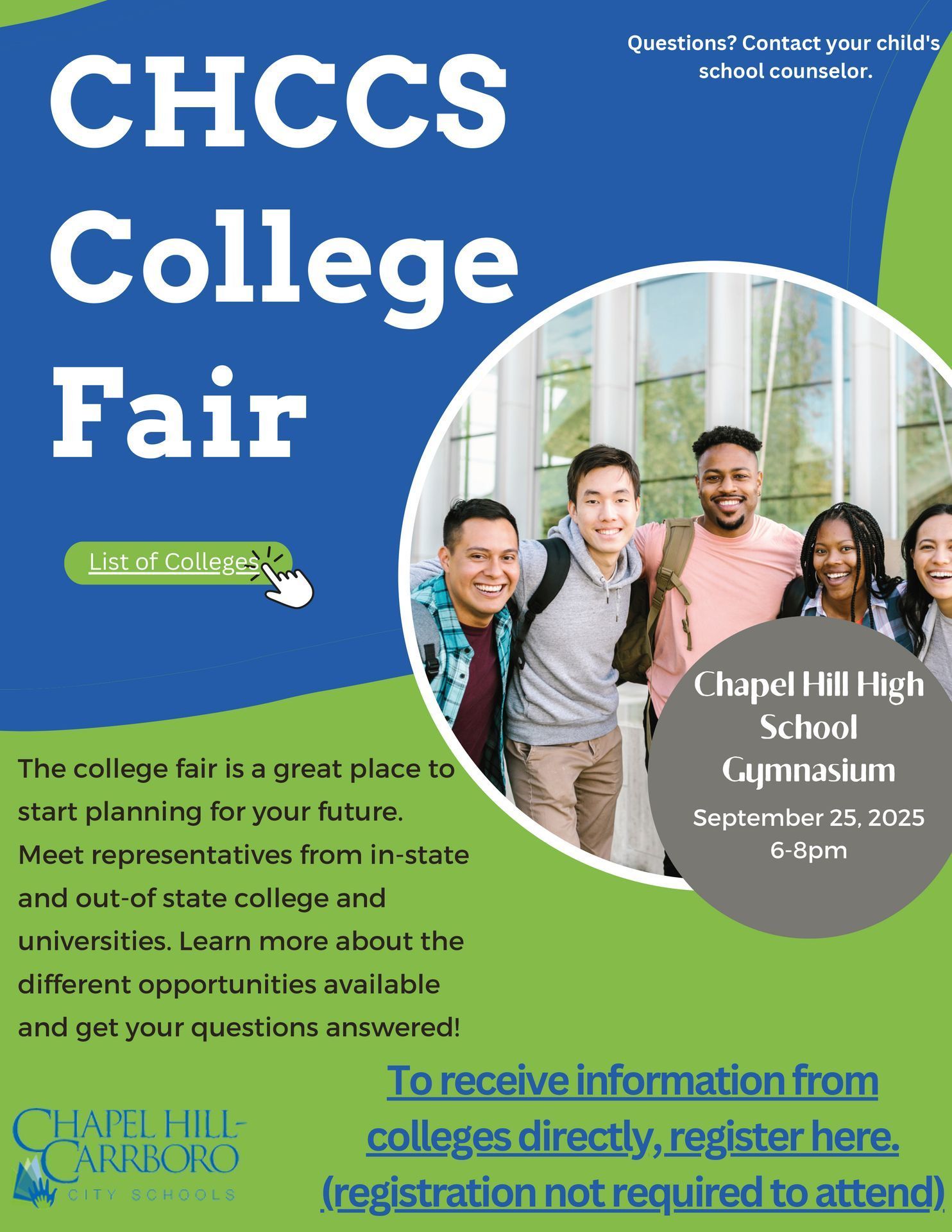 CHCCS College Fair poster