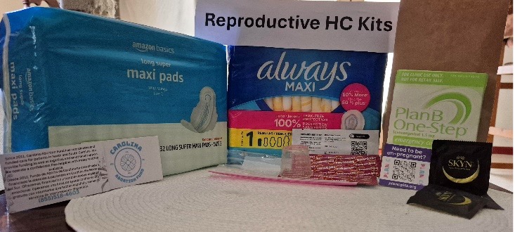Reproductive healthcare kit items