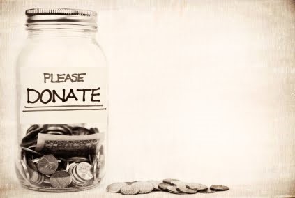 a picture of a donation jar