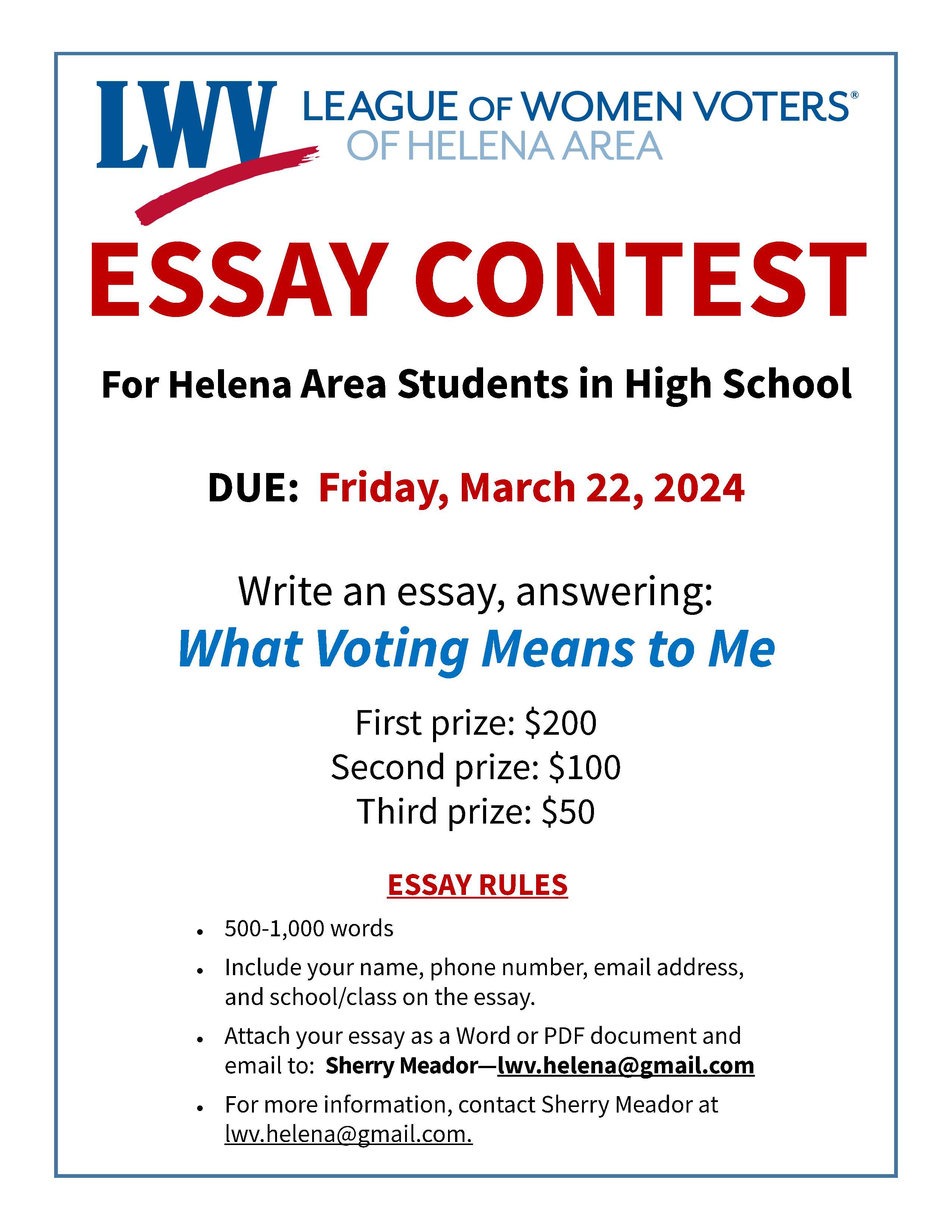 2024 Student Essay Contest