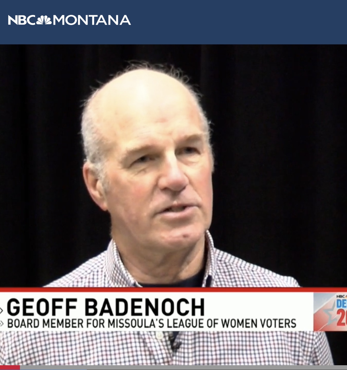 Photo of Geoff Badenoch as seen on NBC Broadcast of interview