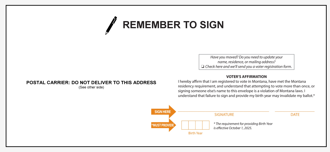 New Helena ballot envelope