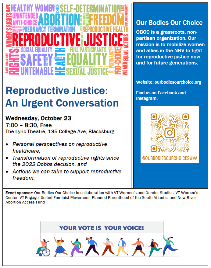 Reproductive Justice: An Urgent Conversation, October 23, 2024