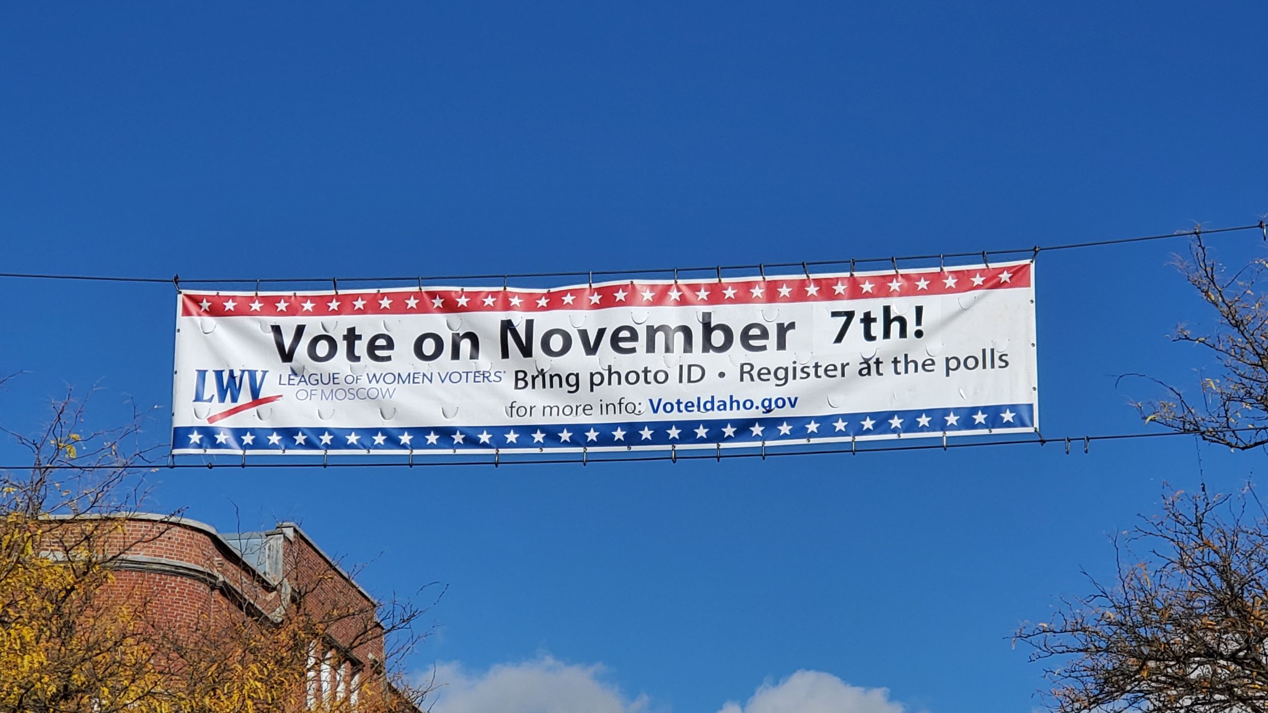 Banner advertising election day