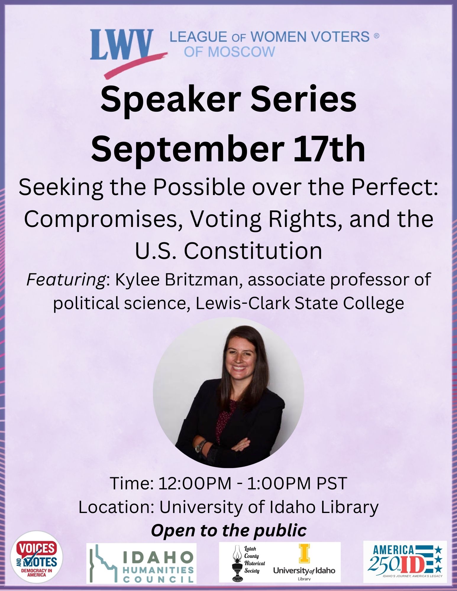 Advertisement for Speaker Series event