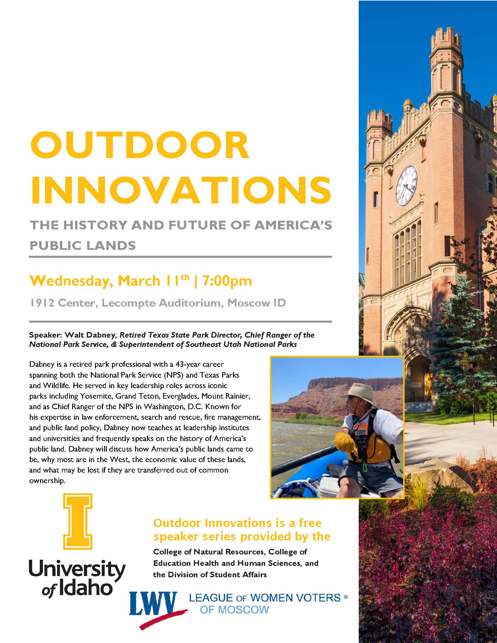 Advertisement for Speaker Series event