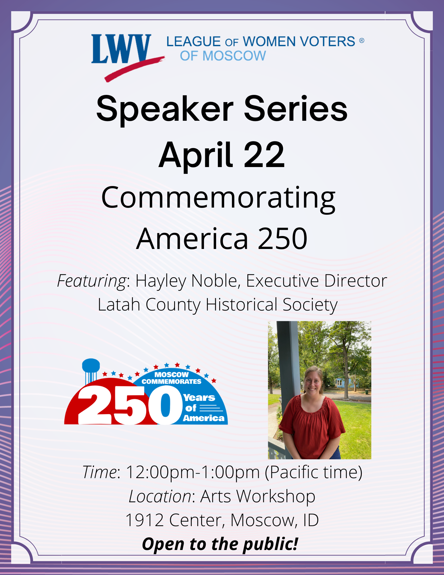 Advertisement for Speaker Series event