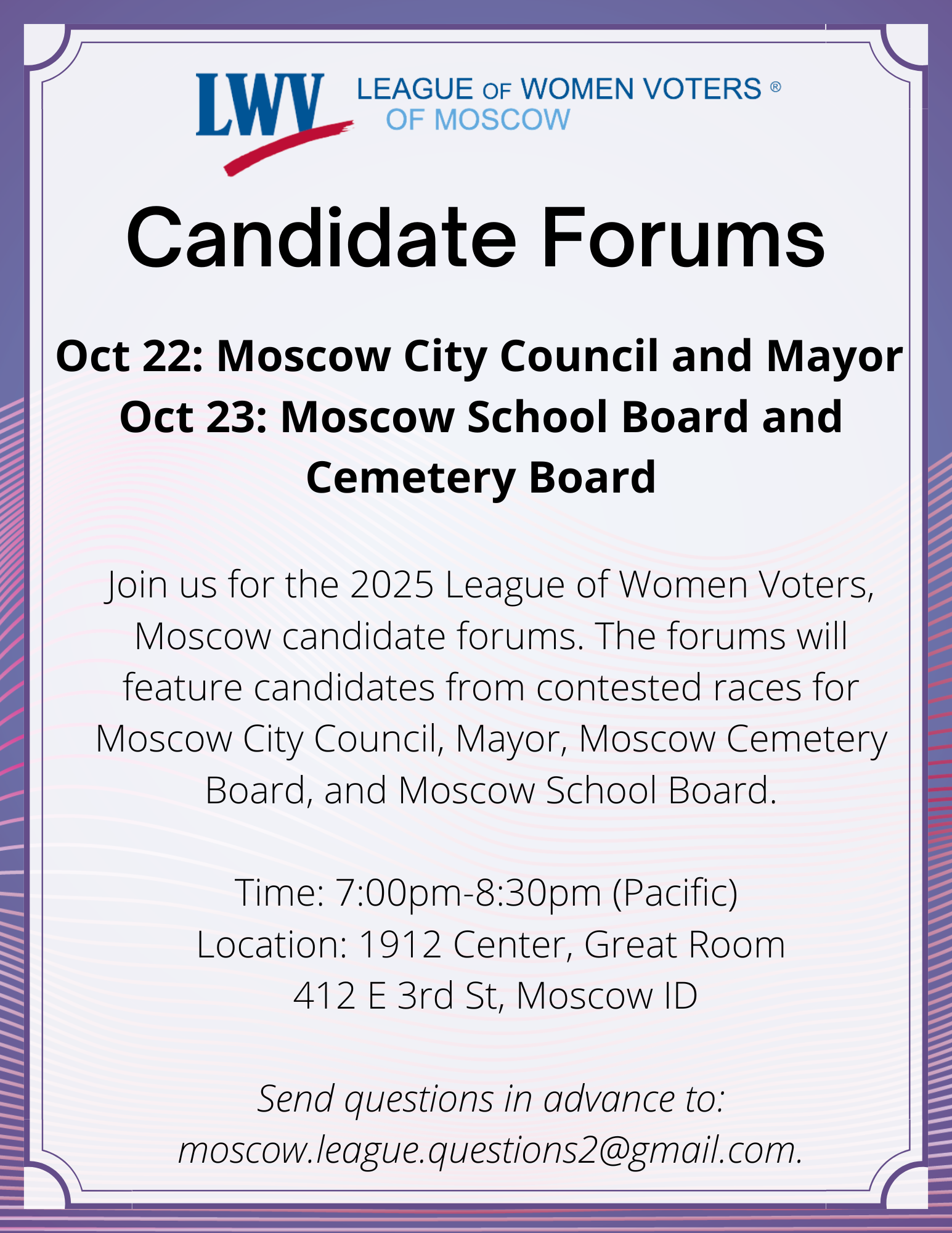 Advertisement for Speaker Series event