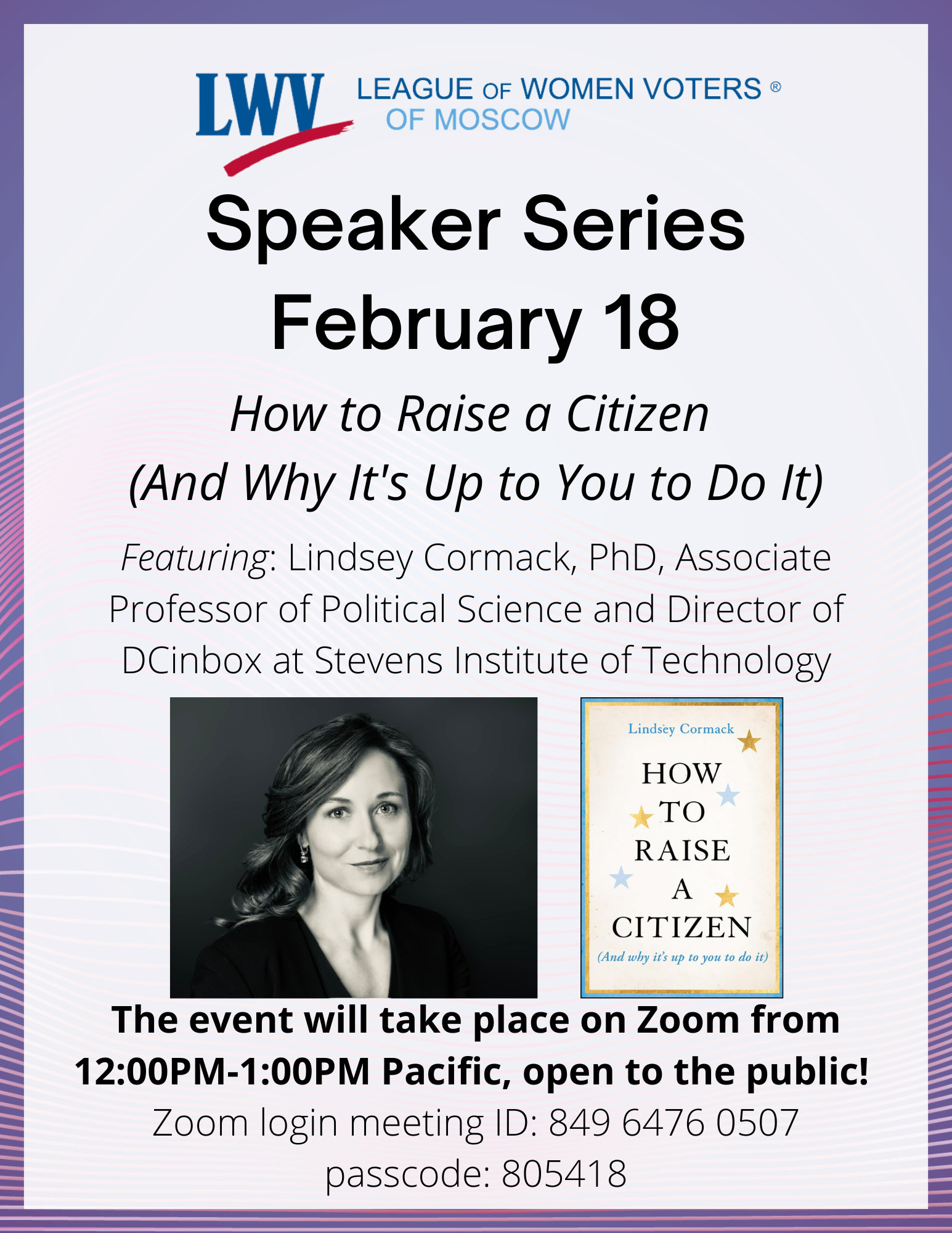 Advertisement for Speaker Series event