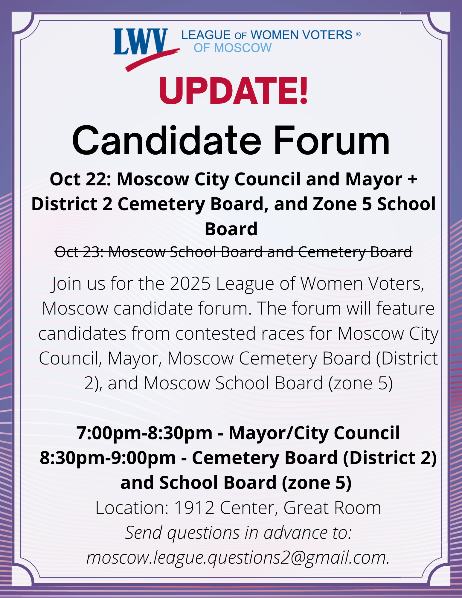 Advertisement for Speaker Series event