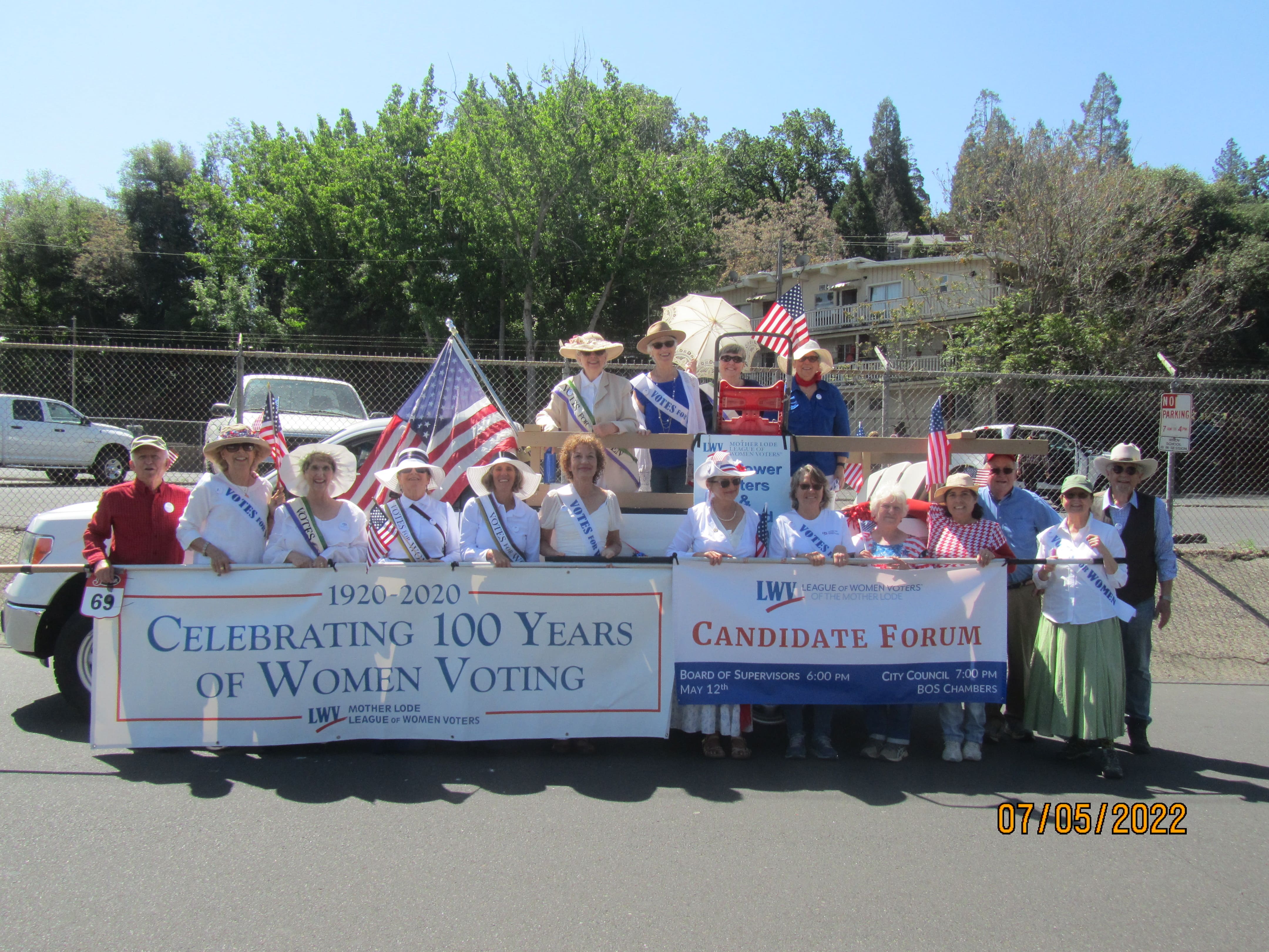 LWV Mother Lode Members attend a Parade Event