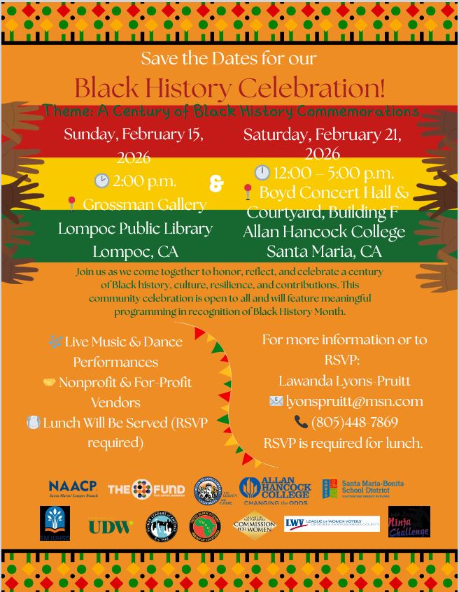 Black History 2026 Flyer English, Lompoc Santa Maria February