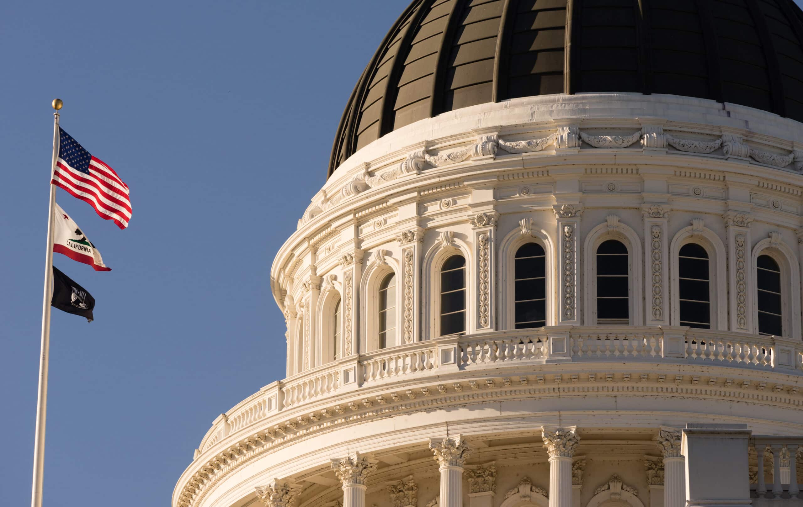 USA flag over Capitol Bldg