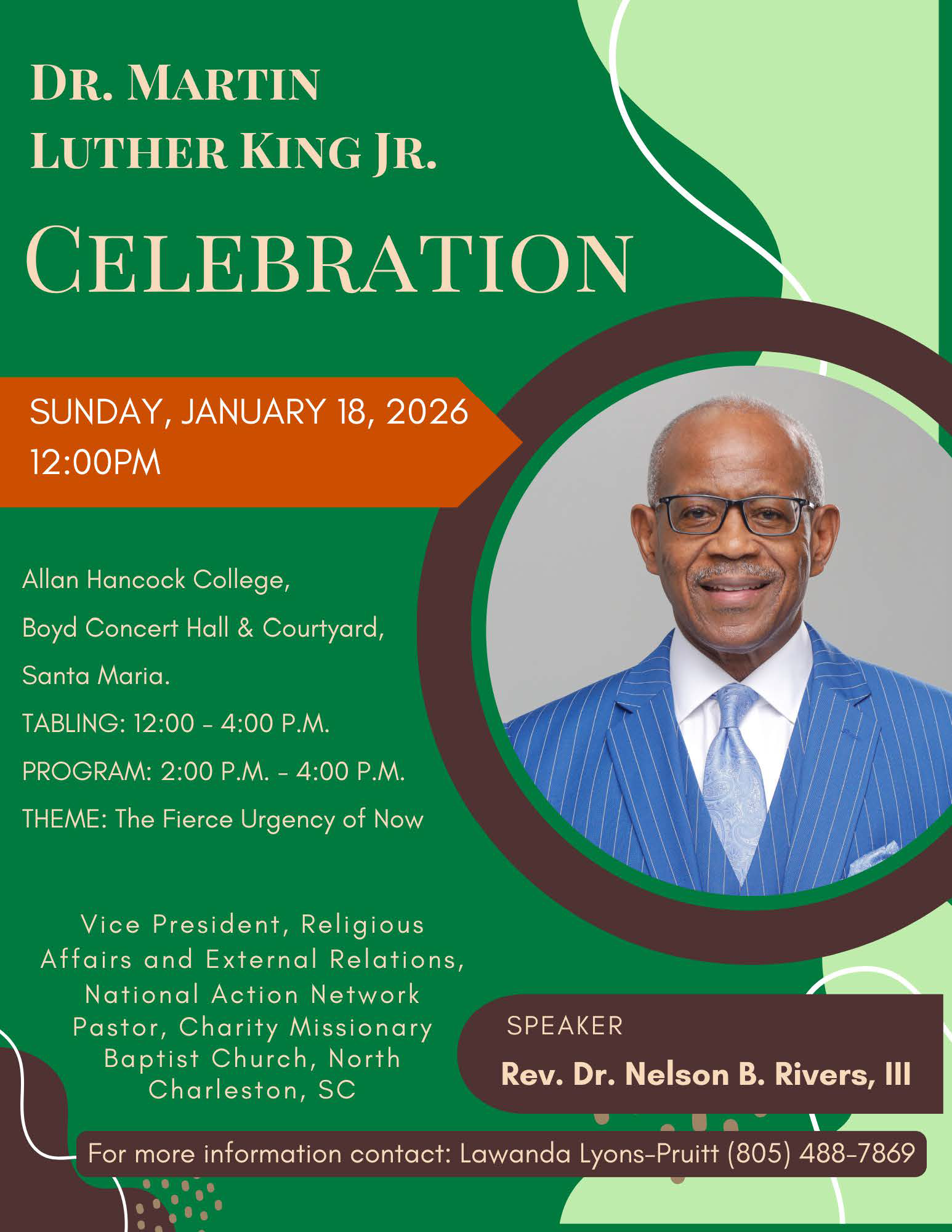 2026 Jan 18 12:00pm Santa Maria, CA Dr. MLKJr. Celebration flyer