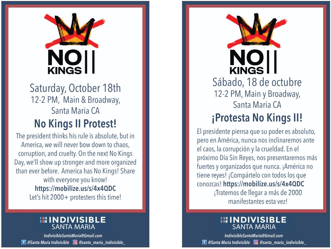No Kings II march info Eng & Esp