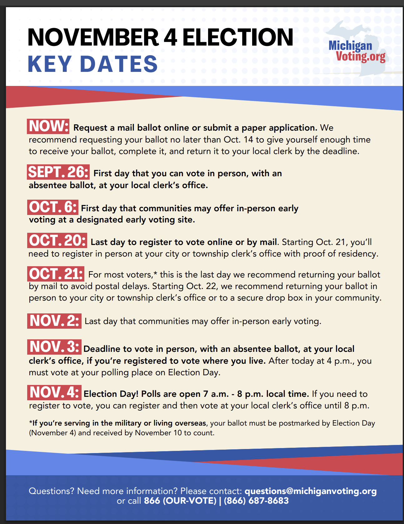 November 2025 Michigan Election Dates