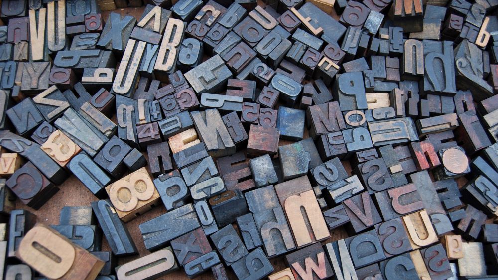 photo of old fashioned typeset letters