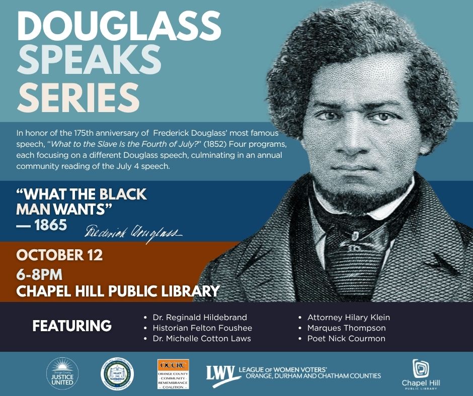 Poster with Frederick Douglass promoting event on Oct. 12