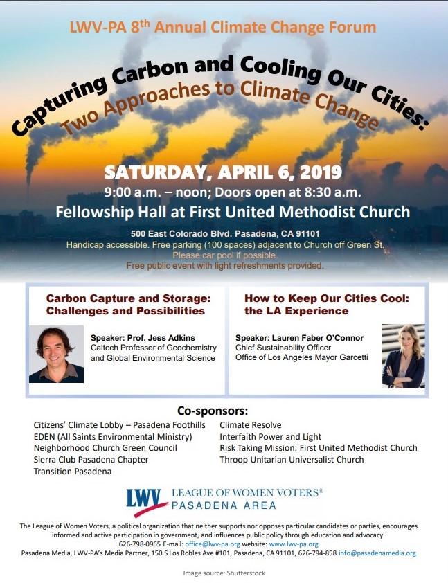 LWV PA Climate Change Forum Flyer 040619