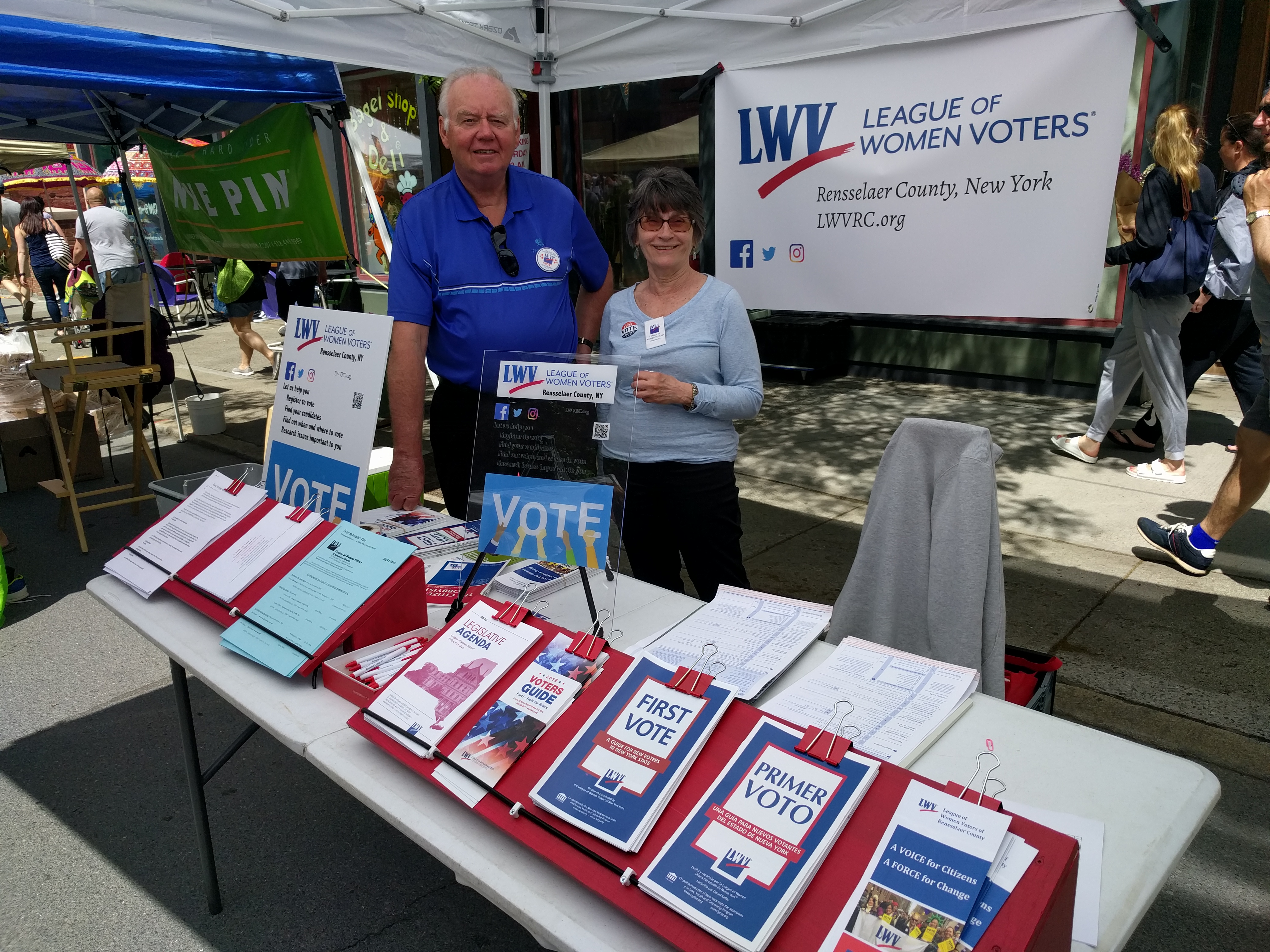 voter registration at the Troy Farmers Market