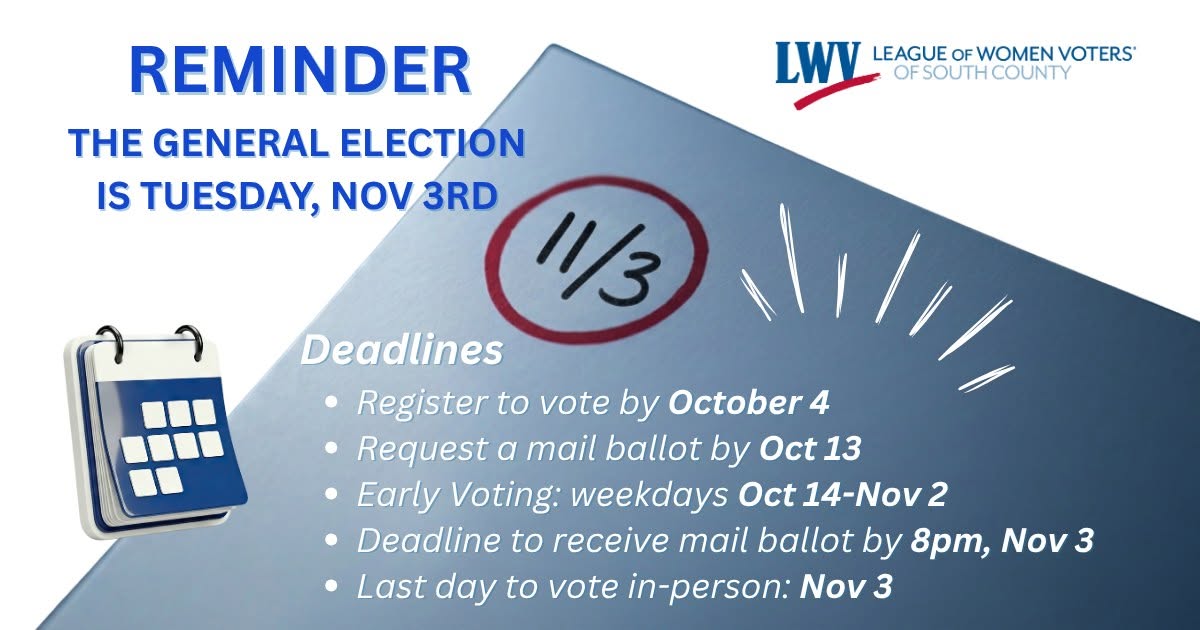 November 3 Election deadlines