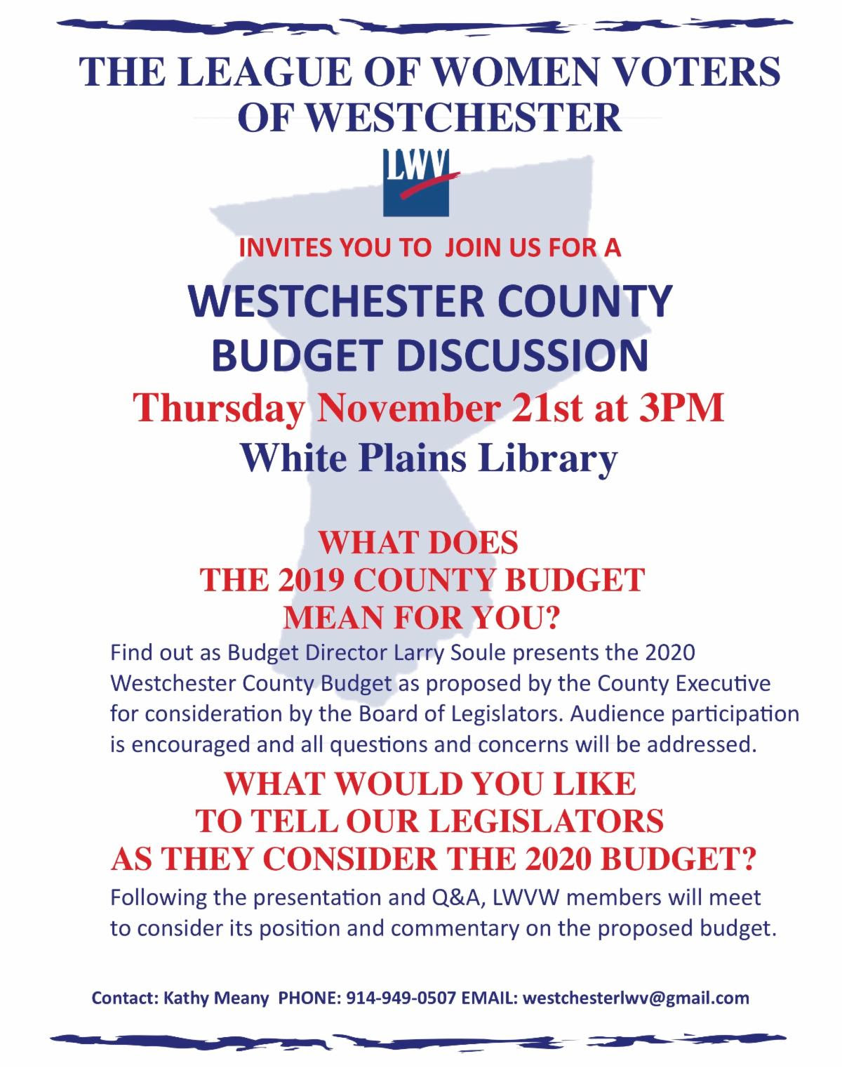 Westchester County Budget Discussion