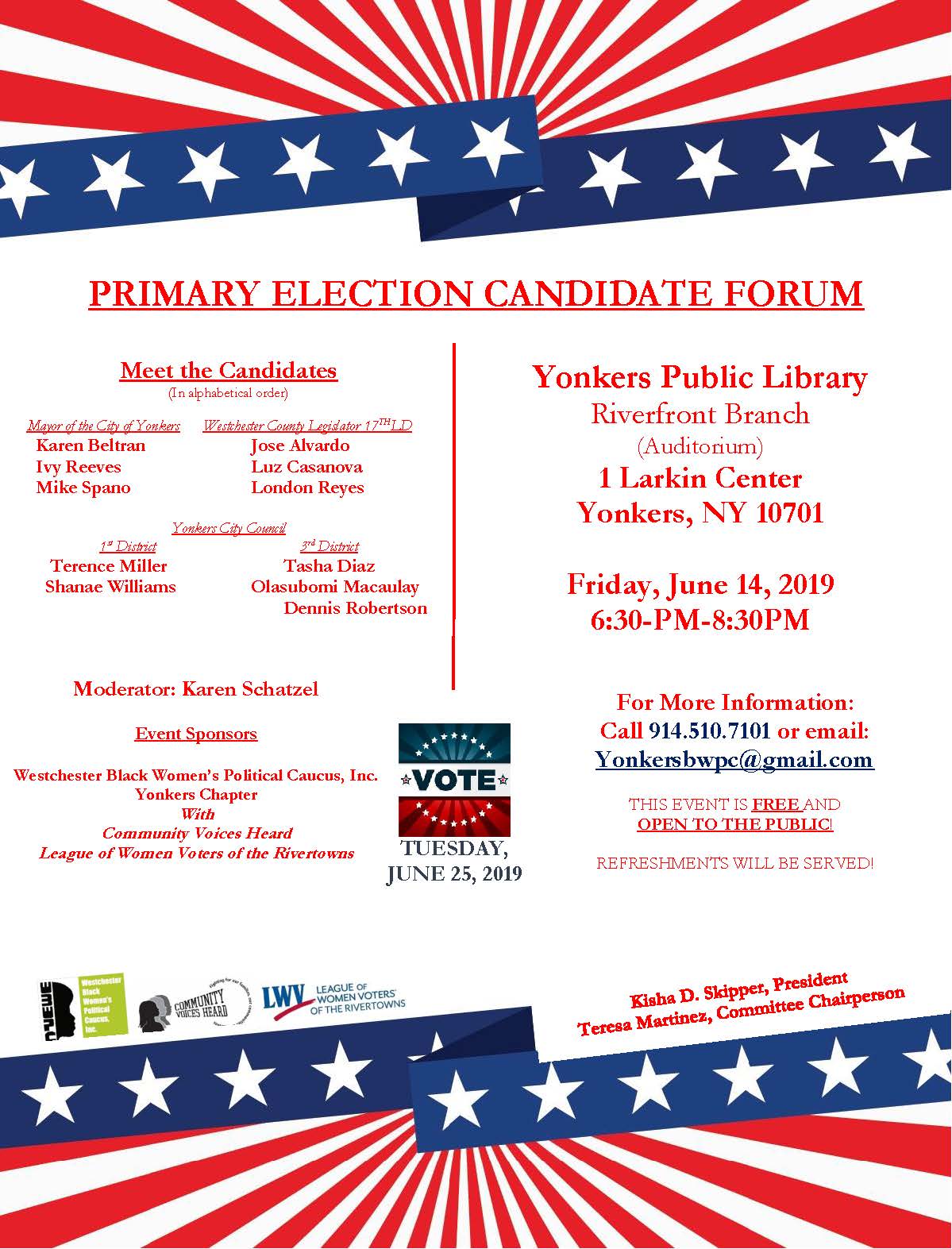 Yonkers Primary Election Candidate Forum MyLO
