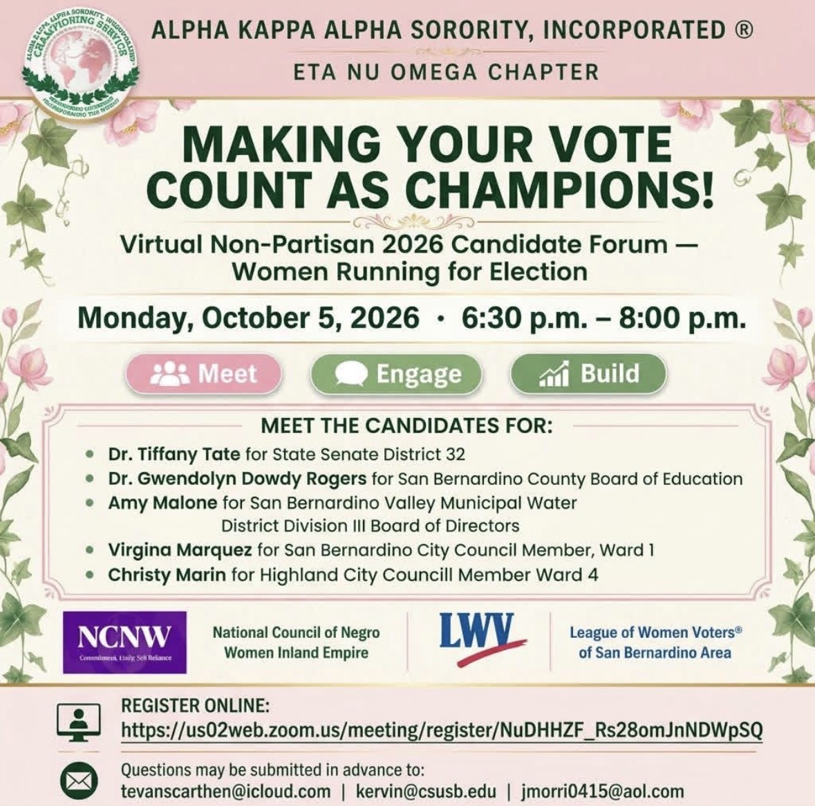 VIRTUAL NON-PARTISAN CANDIDATE FORUM - MEET THE CANDIDATES