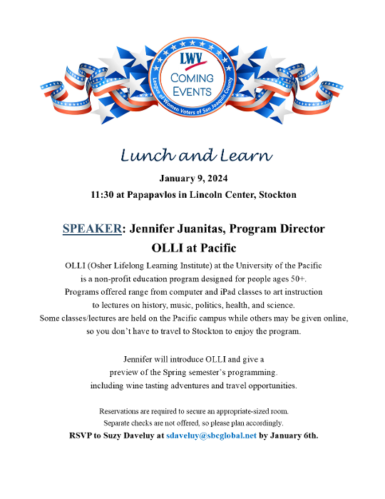 Flyer info for Lunch & Learn