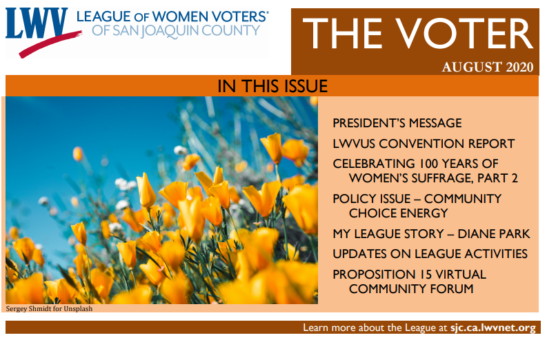 Cover of Voter Newsletter March 2020 Cover of Voter Newsletter March 2020