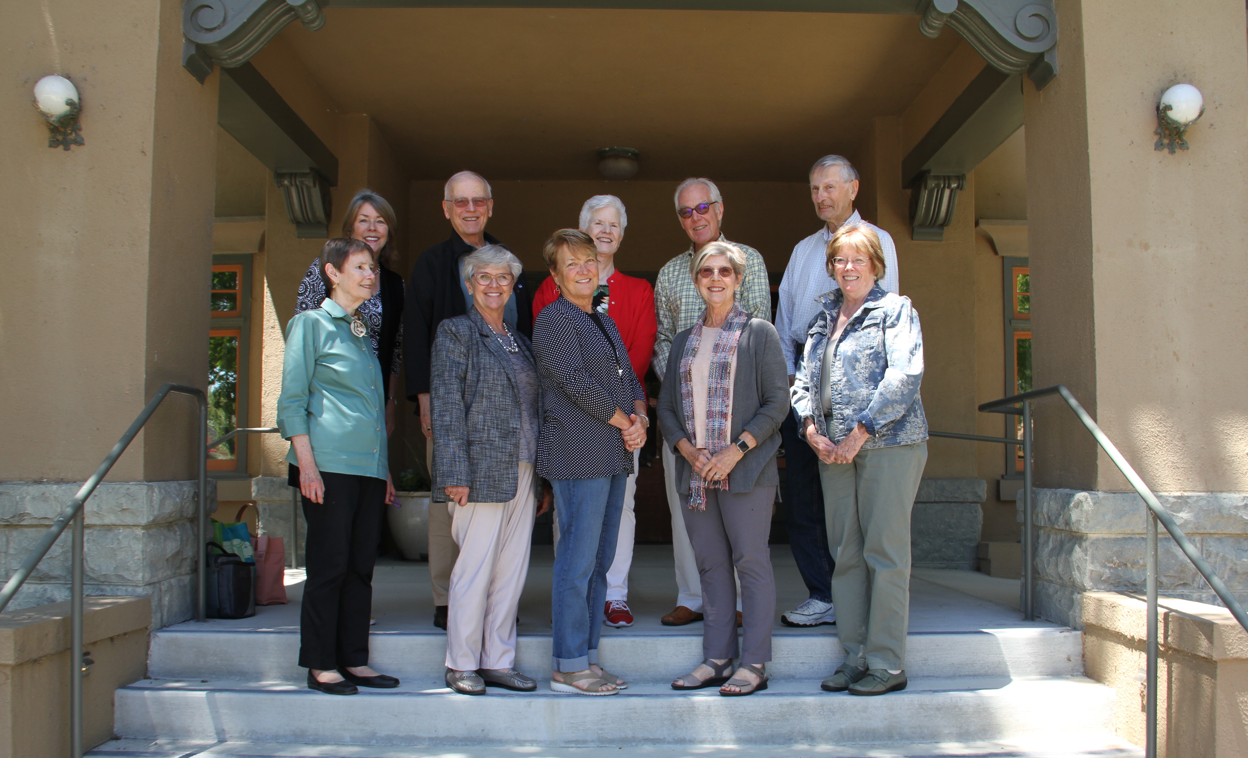 2019-2020 LWVSLO Board Members 2019-2020 Board members, standing outside on steps