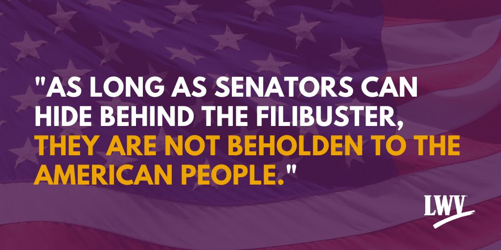 "As long as Senators can hide behind the filibuster, they are not beholden to the American people."